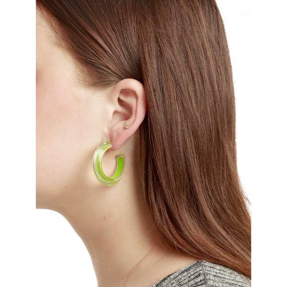Alison Lou Small Jelly Hoop Earrings - One Size - Green - Picture 4 of 5